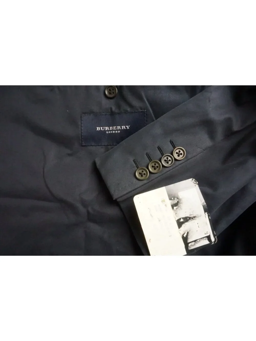 Burberry London Blue 100% Cotton 2 Pc Suit Jacket Pants 40L US BRAND NEW